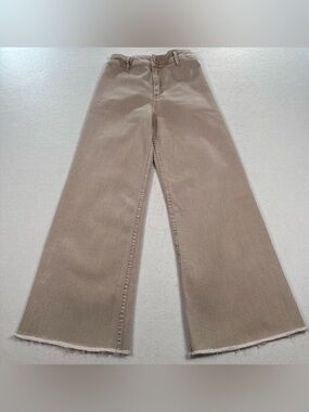 Miou Muse Wide Leg Flared High Rise Jeans Women’s Medium Stone Taupe Denim